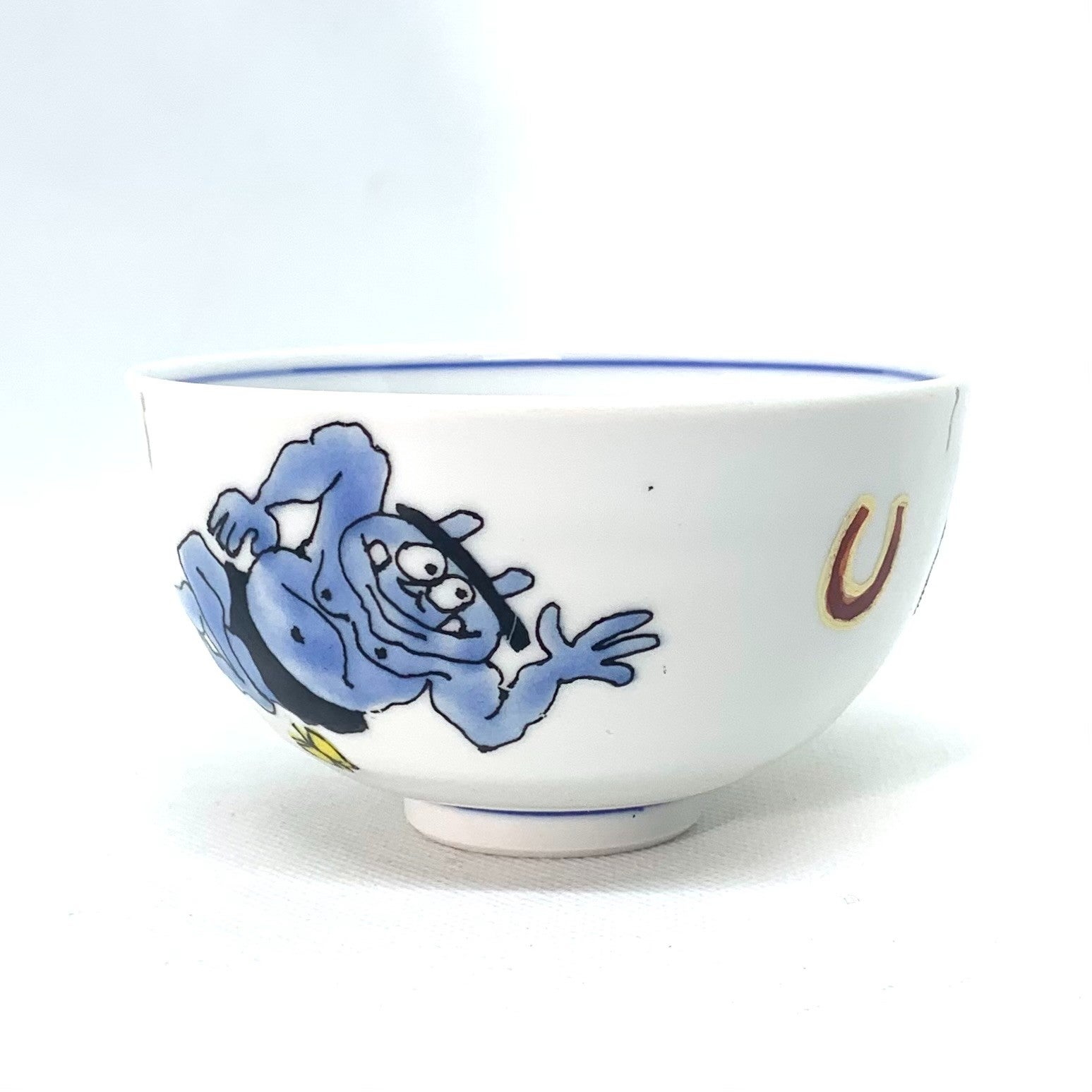 ⭐️ 九谷焼 幸窯 上絵染付 捻り祥瑞 鬼文 輪花 中鉢 新品 ⭐️ ⭐️ 九谷焼 幸窯 上絵染付 捻り祥瑞 鬼文 輪花 中鉢 新品