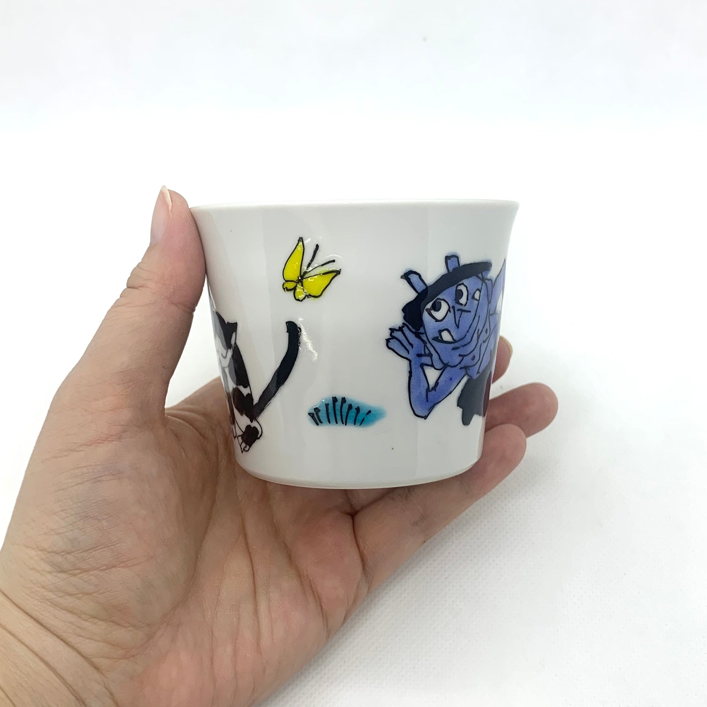 ⭐️ 九谷焼 幸窯 上絵染付 捻り祥瑞 鬼文 輪花 中鉢 新品 ⭐️ ⭐️ 九谷焼 幸窯 上絵染付 捻り祥瑞 鬼文 輪花 中鉢 新品