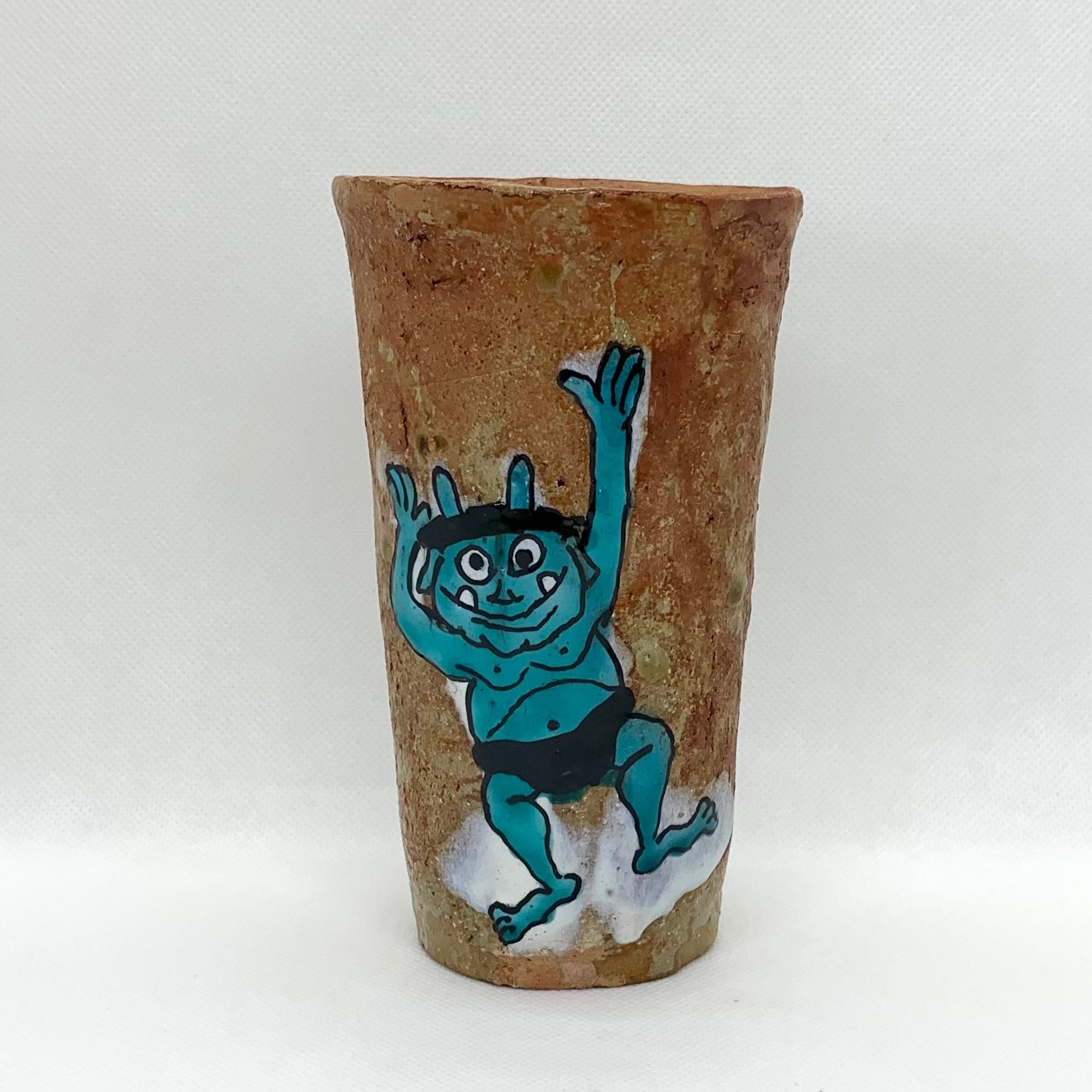 九谷焼　松田蘇川作　沢守半翠画　霊芝　御本手　茶碗　共箱　古物。 九谷焼 松田蘇川作 沢守半翠画 霊芝 御本手 茶碗